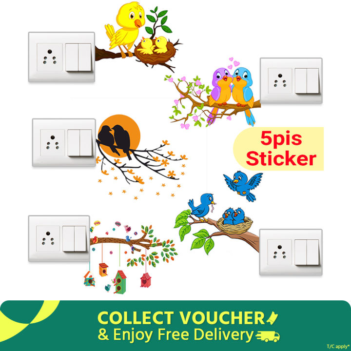 5 piece Decors transparent stickers