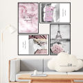 Leafy Floral 16 Inch x 10 Inch Framed Wall Art Canvas And Home Decor Wall Painting (Set of 4 piece). 