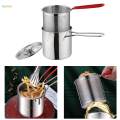 Deep Frying Pot Stainless Steel Cooking Pot for Dining Room. 