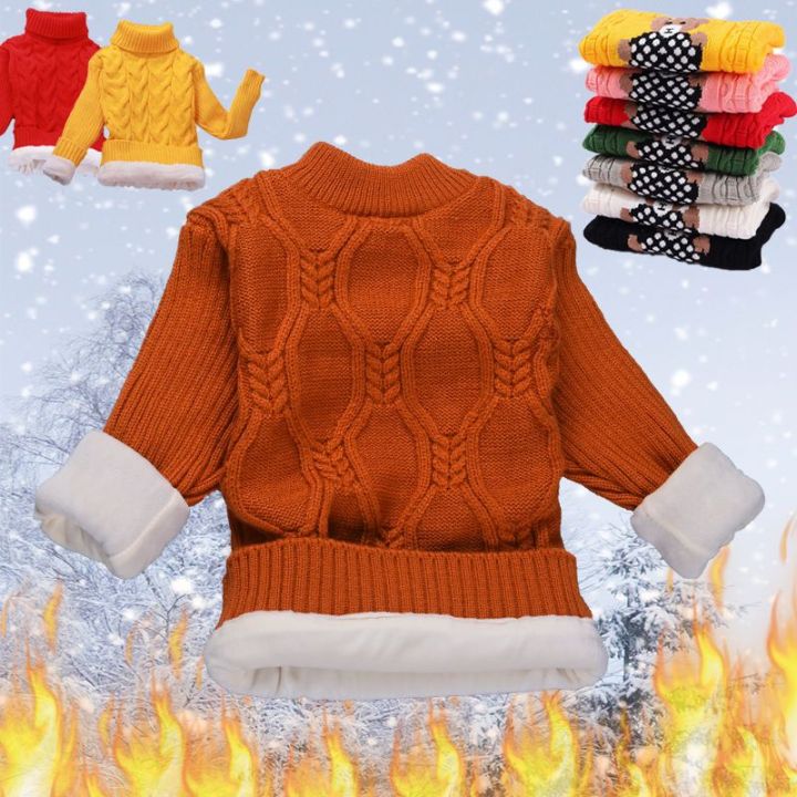 New%20Kids'%20Sweater%20Autumn%20and%20Winter%20Children's%20Bottoming%20Sweater%20Baby%20Boys%20and%20Girls%20Fleece-Lined%20Thick%20Sweater%20Children's%20Clothing%20-%20Image%202