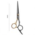 6 Inches Black-gold Barber Scissors Household Scissors Flat Shears Fine-toothed Shears Barber Accessories. 