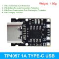Type-C USB TP4057 1A Lithium Battery Charging Protection Board Module Polymer Battery Over TP4056 With Temperature Protection. 