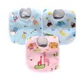 3 Pcs Soft Cotton Bibs for Baby- Multicolor. 