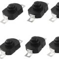 10Pcs- BLACK Color DC 30V 1A Flashlight Latching ON OFF Mini Push Button Switch 17x12x9.5mm For Table Lamp Flashlight Button LED Torch Light Switches DIY. 
