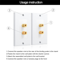 4 Pack Single Gang 1.0 Speaker Wire Wall Plate (Banana Plug Wall Plate) for 1.0 Speaker, White. 