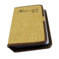 Elegant Brown Leatherette Desk Organizer with Foldable Cover Name Card Holder.