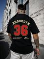 Brooklyn 36 New York Printing Male Cotton Short Sleeve Personality All-math T-Shirts Breathable O-Neck Trend Mens Tee Clothing. 