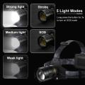 990000000LM Super Power XHP360.2 36-core LED Headlamp USB Zoom Lantern 7KM Long Shot Head Light for Night Fishing Riding Camping.