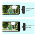 SH 20M Lavalier Microphone Portable Wireless Transmitter and Receiver Clip Lable Audio Video Mic with Type-C Lightning.
