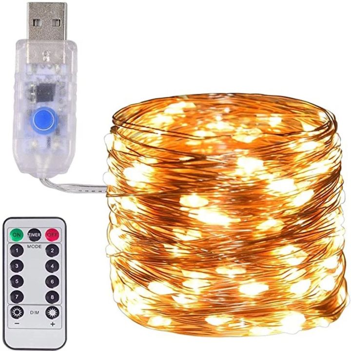 20M Remote Control USB LED String Lights Fairy Lights, Garland Lights with Copper Wire Remote Control Home Party Lighting Decoration Lights