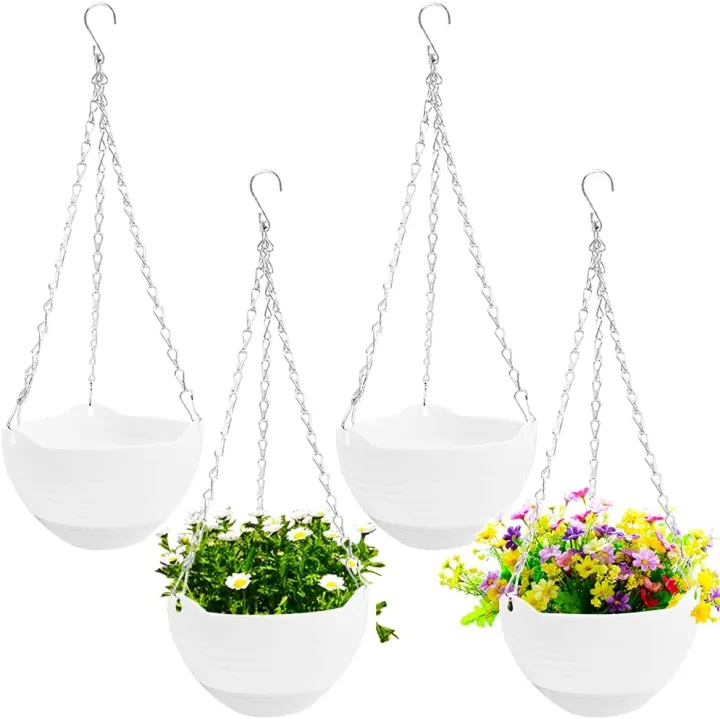 4%20Pcs%208%20inch%20Hanging%20Planter%20Pots,Self-Watering%20Round%20Hanging%20Basket%20with%20Water%20Tray%20and%20Metal%20Chain,Succulent%20Flower%20Plant%20Pot%20Container%20for%20Indoor%20Outdoor%20Garden%20Balcony%20Wall%20Decor,White%20-%20Image%2010