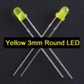 50Pcs- 3mm COLORFUL YELLOW LED 3mm Round LED Light Emitting Diode Basic Yellow Light Bulbs For Electronics Project Indicator Front Panels LED Light DIY.