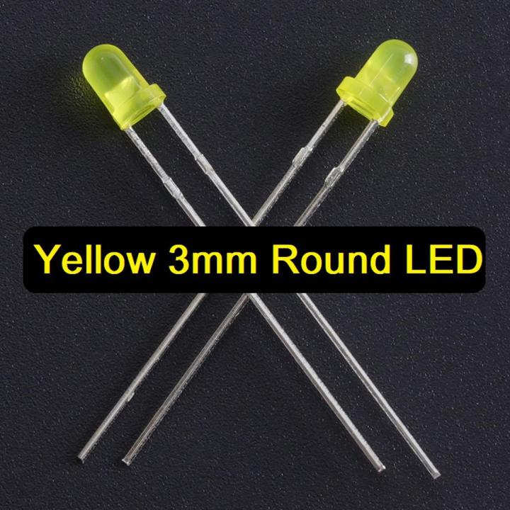 50Pcs- 3mm COLORFUL YELLOW LED 3mm Round LED Light Emitting Diode Basic Yellow Light Bulbs For Electronics Project Indicator Front Panels LED Light DIY