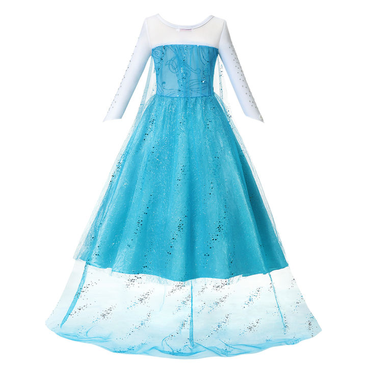 Disney%20Frozen%20Elsa%20Costume%20For%20Kids%20Girl%20Princess%20Dress%20Fancy%20Birthday%20Party%20Gown%20Snow%20Queen%20Children%20Clothing%20Carnival%20Cosplay%20-%20Image%203