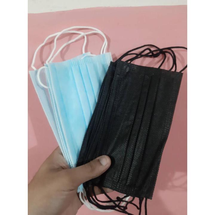 Surgical (BLACK and BLUE) Combine 3Layer Face mask Without Box (50 Pcs)