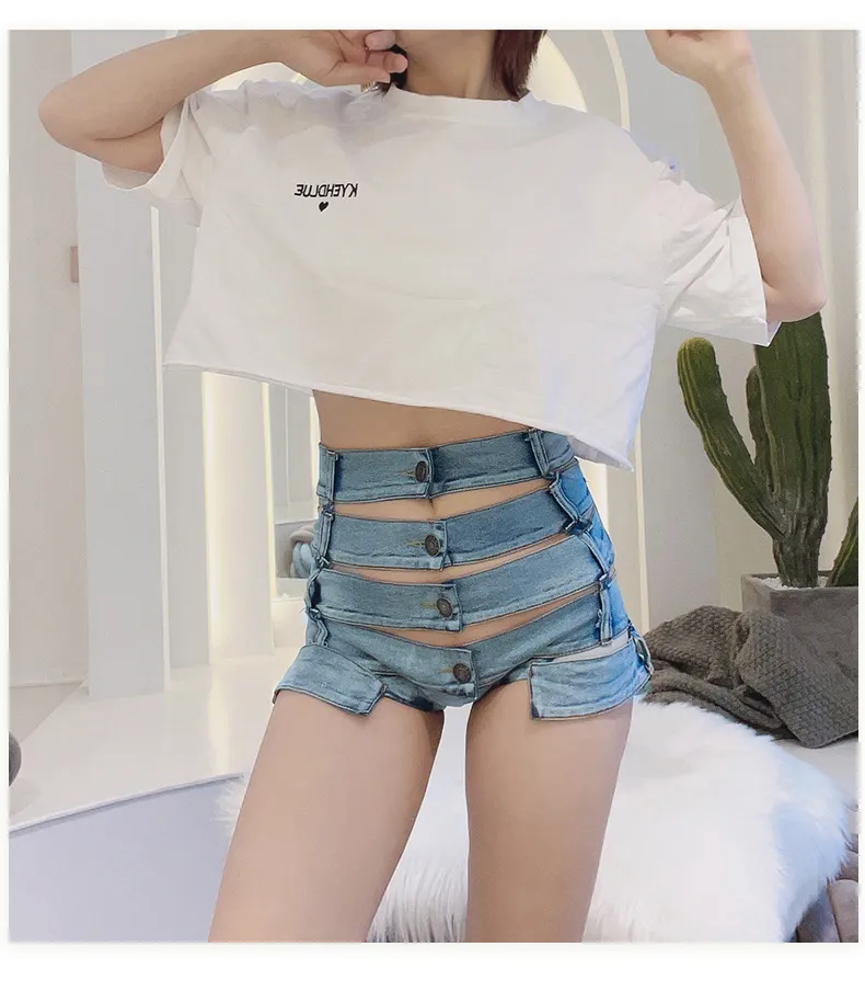 9018# 2024 New European and American Stretch Denim Shorts, Hot