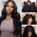 UNice Hair 250 Density Body Wave V Part Wig Human Hair Brazilian V Shape Glueless Wig Minimal Leave Out No Lace No Glue Wig. 