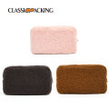 Autumn and winter solid color teddy velvet bag, large-capacity skin care products storage bag, travel portable plush bag, Jane.
