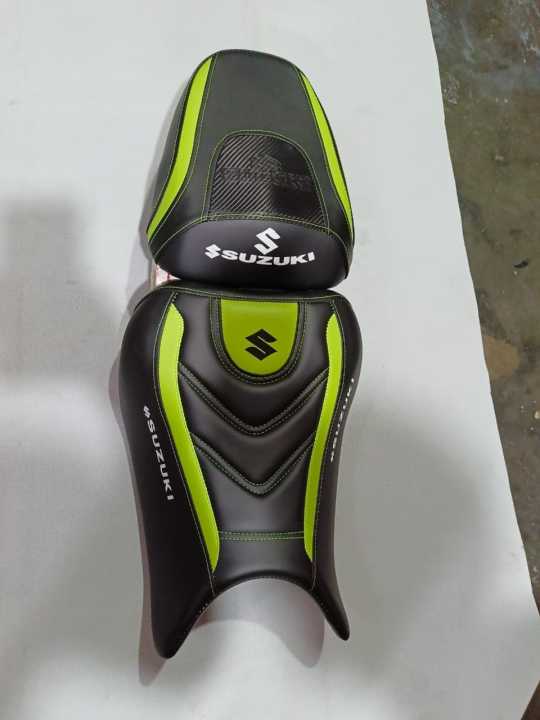 Gixxer fi lime green colour premium modified seat cover