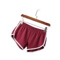 Summer Sports Shorts Women Home Casual Solid Fashion Yoga Beach Short Contrast Binding Side Split Elastic Waist Patchwork Bottom.