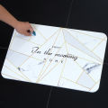 Marbled diatom mud mat bathroom water absorption quick-drying floor mat bathroom bathroom diatomaceous earth non-slip mat wholesale. 