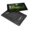 15'' Portable Car Rechargeable DVD Player Game Remote Control 270° Swivel Screen Black - Black. 