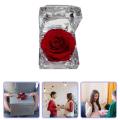 Glass dome Eternal preserved rose Long-lasting Handcrafted Luxury packaging flower Preserved Rose-shaped Valentine's Flower for Home decor Wedding decoration Gift for girlfriend/wife Suitable for any. 