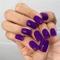 24 Pcs Press on Acrylic Nails Set with Glue Solid Colors False Nails for Girls Short Square Fingernails Nail Tips Removable.