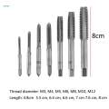 7Pcs Metric Machine Thread Screw Tap Set/ M3-M12 HSS Straight Fluted Tapping Bits Tool/ Spiral Flute Drill Tap Tap Set.