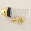 【NEW】 Luxury Any Name Customized Baby Feeding Set Gold Rose Gold Silver Milk Bottle Pacifier Bling Pacifier Case Unique Birthday Gift. 