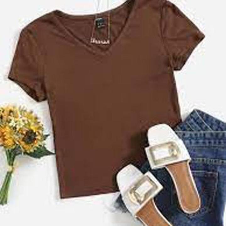 Half Sleeve Crop Tops V-neck for Women trending design stylish tops
