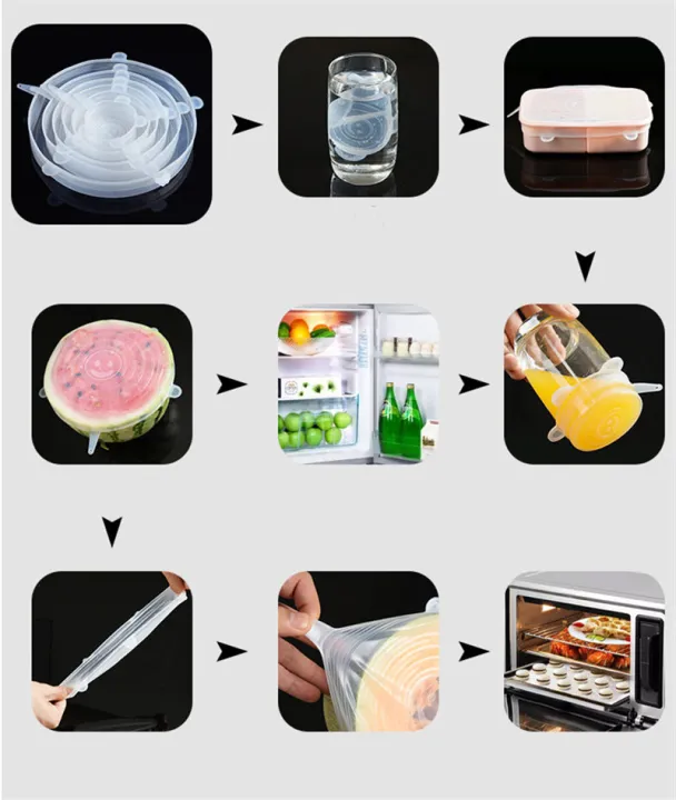 6Pcs%20Reusable%20Silicone%20Stretch%20Lids%20Kitchen%20Food%20Storage%20Wraps%20Cover%20Various%20Silicone%20Bowl%20Cover%20For%20Microwave%20Oven%20-%20Kitchen%20Rack%20-%20Image%207