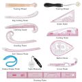 Sewing Ruler Tailor Set French Curve Ruler Accessories, Fashion Pattern Design Ruler- Sewing Pattern Making Tools with Stitching. 