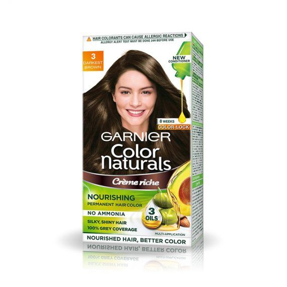 Garnier Color Naturals 3 Darkest Brown 70ml + 60g