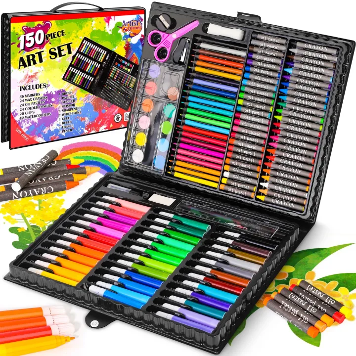 150%20Pcs%20Kids%20Drawing%20Painting%20Set%20Art%20Set%20Children%20Drawing%20Supplies%20Kids%20Art%20Set%20for%20Drawing%20Painting%20and%20More%20with%20Portable%20Art%20Box,%20Coloring%20Supplies%20Art%20Kits%20Great%20Gift%20for%20Kids,%20Toddlers,%20Beginners%20-%20Image%203