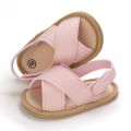 Fashion Simple Boys Girls Non-Slip Sandals Solid Cross Strap Kids Sandals Summer Soft Bottom Kids Flat Shoes. 