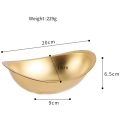 1 PCS Stainless Steel Golden Ingot Bowl Korean Salad Bowl Korean Cuisine Tableware M. 