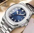 POEDAGAR 613 Luxury Premium Quality Gents Wrist Watch Automatic Date Waterproof Full Stainless Steel Attractive Design Stylish Formal Watch. 