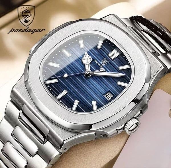 POEDAGAR 613 Luxury Premium Quality Gents Wrist Watch Automatic Date Waterproof Full Stainless Steel Attractive Design Stylish Formal Watch