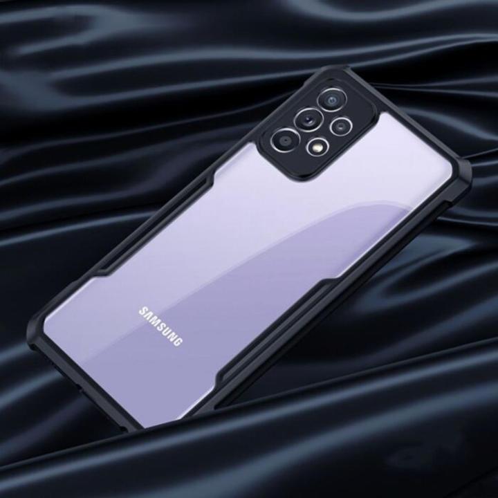 For Samsung Galaxy A32 5G Edge-Reinforced Shockproof Cushion Back Clear Hybrid Transparent Hard Cover Casing
