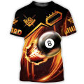 Summer Men's T-shirt Billiards No.8 Black Ball 3d Print High-quality Men's Top Holiday Casual Clothing Daily Street. 