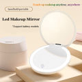Makeup Mirror Light Mini Portable LED Light 3X Magnify Hand Hold Cosmetic Mirror Foldable Lightweight Mini Design Pocket Mirror.
