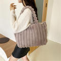 High capacity Fluffy tote bag Stylish Plush Faux shoulder purse Plush handbag for Casual use Winter accessory Fashion statement Women's fashion.