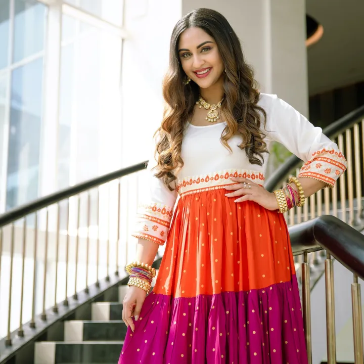 Off%20White%20Multicoloured%20Tiered%20Dress%20with%20Polka%20Prints%20&%20Gota%20Details%20k-183%20-%20Image%208