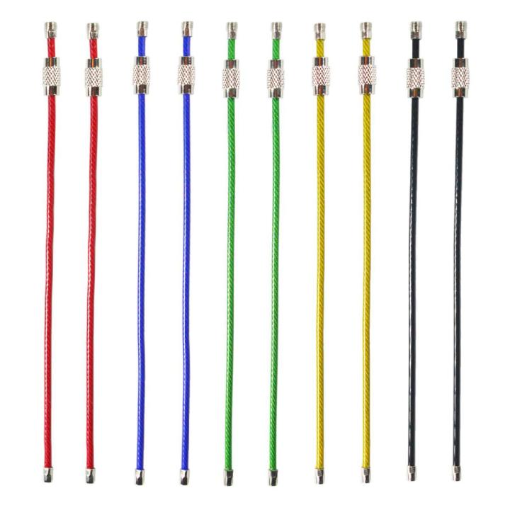 20Pack Colored Nylon Coated Stainless Steel Wire Keychains 2Mm 6.3 ...