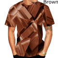 Funny Food Chocolate Sauce Harajuku T-shirt Casual Couples Tee Shirts Summer Fashion Women Men 3d Chocolates T Shirt.