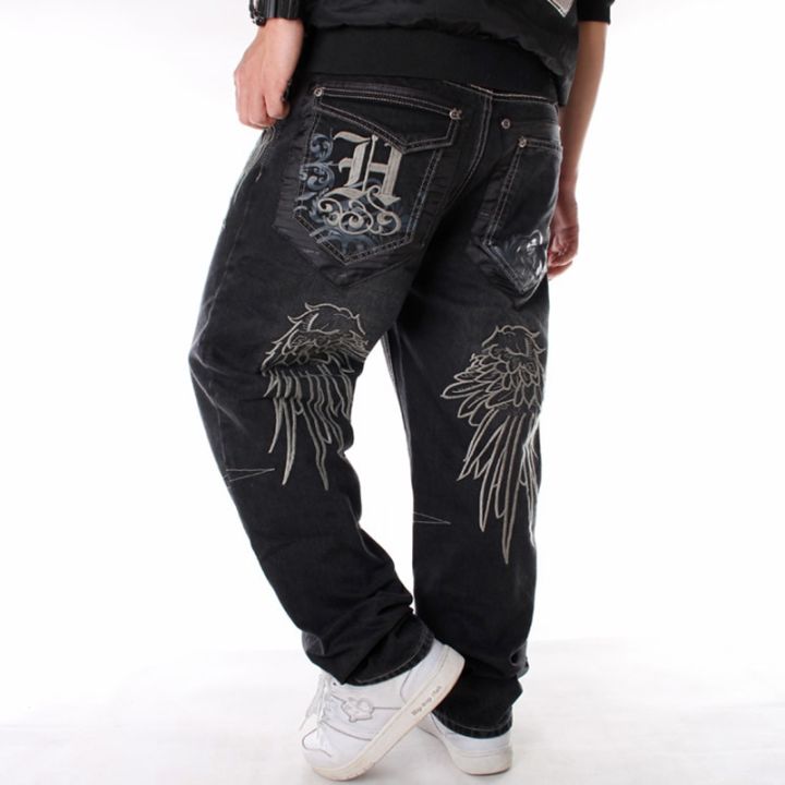 Nanaco%20Man%20Loose%20Baggy%20Jeans%20Hiphop%20Skateboard%20Denim%20Pants%20Street%20Dance%20Hip%20Hop%20Rap%20Male%20Black%20Trouses%20Chinese%20Size%2030-46%20-%20Image%204