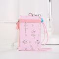 Women Floral Card Holder Wallet With Neck Strap Lanyard Badge PU Leather Wallet Bank Credit Card ID Holder Wallet Case Purse Bag.