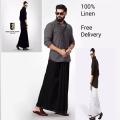 black white and one colour linen lungi for men. 