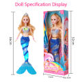 36cm Glowing Mermaid Princess Doll Toy With Music Girls Play House Toy For Birthday Gifts. 